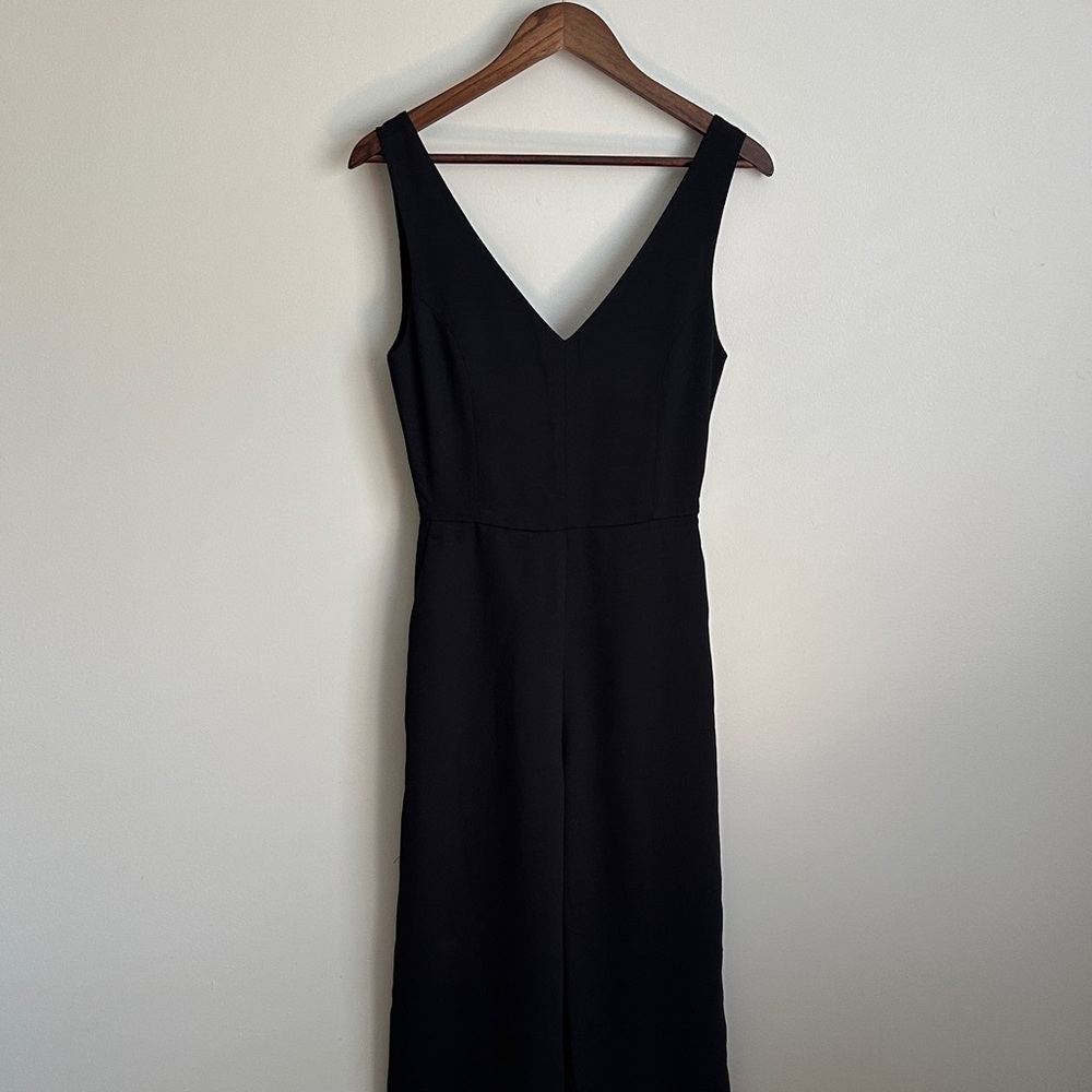 Mod Ref Black Wide Leg Jumpsuit with Tie Cutout Back